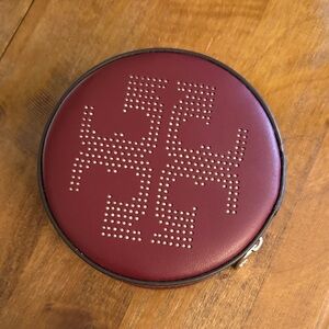 Tory Burch Maroon Round Keepsake Box